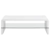 CoasterEssence 703798 Airell - Rectangular Coffee Table With Shelf - White High Gloss