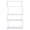 CoasterEveryday 800300 Emelle - 4-Shelf Glass Panel Bookshelf - White