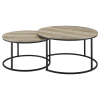 Coaster Fine Furniture 736040 Lainey - 2 Piece Round Nesting Coffee Table - Distressed Pine