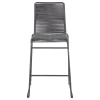 CoasterEssence 192064 Jerome - Woven Rope Metal Bar Chair (Set of 2) - Charcoal