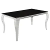 CoasterEssence 105071-S5 Carone - 5 Piece Rectangular Glass Dining Set - Black