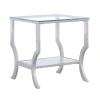 CoasterEssence 720337 Saide - Square Glass Top Side End Table - Chrome