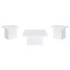 Coaster Fine Furniture 710898-S3 Devar - 3 Piece Square Coffee End Table Set - White High Gloss
