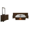 CoasterEssence 200711KE-S5P Jessica - 5 Piece Eastern King LED Bedroom Set - Cappuccino