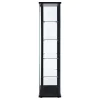 CoasterEveryday 950170 Delphinium - 5-Shelf Clear Glass Curio Display Cabinet - Black