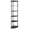 CoasterEveryday 800279 Bonwick - Wood 5-Shelf Corner Bookshelf - Cappuccino