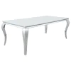 CoasterElevations 115081-S5T Carone - 5 Piece Rectangular White Glass Dining Set - Teal