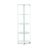 CoasterEveryday 950001 Zahavah - 4-Shelf Hexagonal Clear Glass Curio Cabinet - White