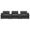 Coaster Fine Furniture 609531PT Collins - 5 Piece Power Reclining Home Theater Seating - Dark Gray