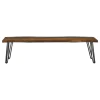 CoasterEssence 193863 Neve - Live Edge Wood Dining Bench Hairpin Legs - Gray Sheesham