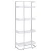 CoasterEssence 803402 Ember - 4-Shelf Bookshelf White High - Gloss And Chrome