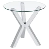 Coaster Fine Furniture 708128-S3 Kenzie - 3 Piece Round Coffee And End Table Set - Chrome