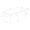 CoasterEssence 105071-S5 Carone - 5 Piece Rectangular Glass Dining Set - Black