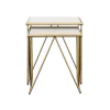 CoasterEssence 930075 Bette - 2 Piece Marble Top Nesting Table Set - White And Gold