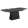 Coaster Fine Furniture 123131 Potero - Faux Marble Extension Leaf Dining Table - Black