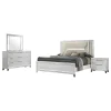 Coaster Fine Furniture 224961KW-S4 Marmore - 4 Piece California King Bedroom Set - White
