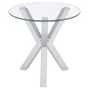 Coaster Fine Furniture 708128-S2 Kenzie - 2 Piece Round Coffee And End Table Set - Chrome