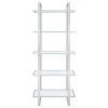 CoasterEssence 805538 Hartford - 5-Shelf Glass Bookshelf - Chrome