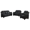 CoasterEveryday 506551-S3 Finley - 3 Piece Upholstered Padded Arm Tufted Sofa Set - Black