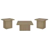Coaster Fine Furniture 710918-S3 Devar - 3 Piece Square Cocktail Coffee End Table Set - Latte