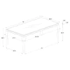 CoasterElevations 115081-S5T Carone - 5 Piece Rectangular White Glass Dining Set - Teal