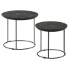 CoasterEssence 935842 Loannis - 2 Piece Round Mango Wood Nesting Table - Matte Black