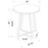 CoasterEveryday 723237 Hugo - Round Faux Marble End Table - White And Matte Black