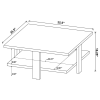 Coaster Fine Furniture 707718 Dawn - Square Engineered Wood Coffee Table - Mango Brown