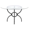 Coaster Fine Furniture 108291BG Aviano - Round Glass Top Metal Dining Table - Gunmetal