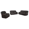 CoasterEveryday 651354-S3 Greer - 3 Piece Upholstered Reclining Sofa Set - Brown