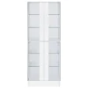 Coaster Fine Furniture 950397 Cabra - 4-Door LED Curio Display Cabinet - White High Gloss