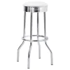 Coaster Fine Furniture 2300-S3 Retro - 3 Piece Round 1950s Bistro Pub Bar Table Set - White
