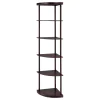 CoasterEveryday 800279 Bonwick - Wood 5-Shelf Corner Bookshelf - Cappuccino