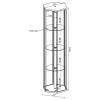 CoasterEveryday 950276 Zahavah - 4-Shelf Hexagonal Clear Glass Curio Cabinet - Black