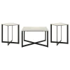Coaster Fine Furniture 707698-S3 Tobin - 3 Piece Marble Top Coffee And End Table Set - White