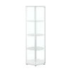CoasterEveryday 950001 Zahavah - 4-Shelf Hexagonal Clear Glass Curio Cabinet - White