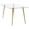 CoasterEssence 190621GLD Gilman - Rectangular Glass Top Dining Table - Gold
