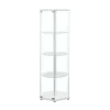 CoasterEveryday 950001 Zahavah - 4-Shelf Hexagonal Clear Glass Curio Cabinet - White