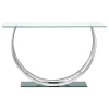 CoasterEssence 704989 Danville - U-Shaped Glass Top Entryway Console Table - Chrome