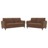 Coaster Fine Furniture 552101-S2 Selma - 2 Piece Velvet Upholstered Crescent Arm Sofa Set - Rust