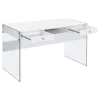 CoasterEveryday 800829 Dobrev - 2-Drawer Writing Desk - White High Gloss