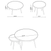 Coaster Fine Furniture 723918-S3 Kaelyn - 4 Piece Round Coffee And End Table Set - Gold