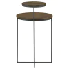 CoasterEssence 935980 Yael - Round Mango Wood Accent Side Table - Natural And Gunmetal