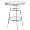 Coaster Fine Furniture 2300-S3 Retro - 3 Piece Round 1950s Bistro Pub Bar Table Set - White