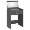 Coaster Fine Furniture 930210 Danbury - 3-Drawer Makeup Vanity & Stool Set - Gray High Gloss