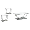 Coaster Fine Furniture 704988-S3 Danville - 3 Piece Glass Top Coffee And End Table Set - Chrome