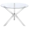 CoasterEveryday 120760 Vance - Round Glass Top Asterisk Dining Table - Chrome