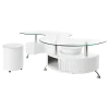 Coaster Fine Furniture 703400 Buckley - 3 Piece Coffee Table And Stools Set - White High Gloss