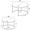 CoasterEveryday 736028 Lainey - 2 Piece Round Faux Marble Nesting Coffee Table - Gray