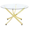 CoasterEveryday 108441 Beckham - Round Glass Top Dining Table - Brass